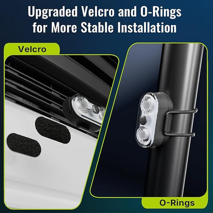 Wireless LED Lights for Car 4PCS- Button and Remote Control Interior Ambient Strobe Light, USB-C 120H 8 Colors IP65 Waterproof Rechargeable Underglow Light for Cars, Trucks, eBike, Motorcycle