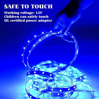12 Volt 20ft Blue led Strip Lights, Non-Waterproof 360 LEDs Blue led Lights for Bedroom, Shops, Christmas, Halloween.