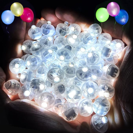 ZGWJ 200PCs White Balloon Lights Mini, Battery Powered, Long Standby Time Waterproof Tiny Led Round Light for Paper Lantern Balloon Party Easter Eggs Wedding Christmas Halloween Decorations