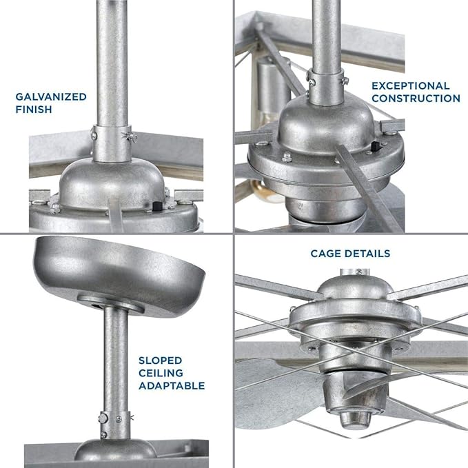 Briarwood Collection 22-Inch 3-Blade AC Motor Farmhouse Ceiling Fan Galvanized