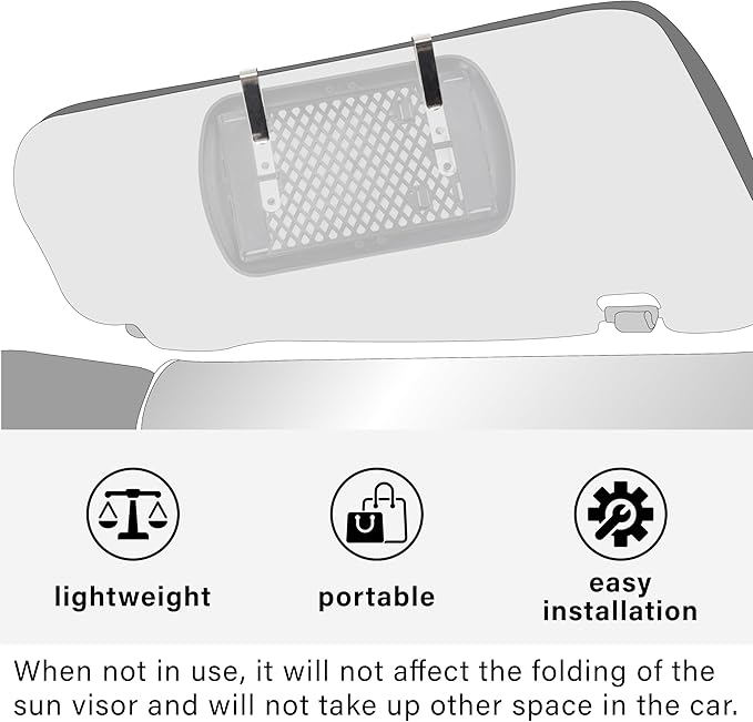 2PCS Car Visor Mirror, Universal Clip-On Automotive Sun Visor Vanity Mirror for SUVs and Various Vehicles, Car Accessories Interior for Women, Black