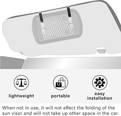 2PCS Car Visor Mirror, Universal Clip-On Automotive Sun Visor Vanity Mirror for SUVs and Various Vehicles, Car Accessories Interior for Women, Black