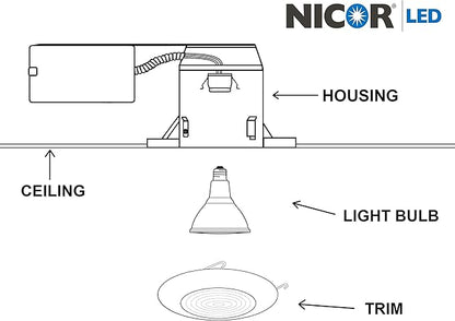 Nicor Lighting 17572 Lexan Shower with Fresnel Lens Trim for 17002A and 17003A 6-Inch IC,White