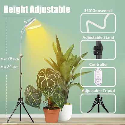 LED Grow Lights for Indoor Plants Full Spectrum, LED Plant Light with Stand (180 LEDs Stand)