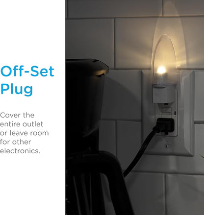 Lights by Night LED Night Light, Plug-in, Dusk to Dawn Sensor, Warm White, UL-Certified, Energy Efficient, Ideal Nightlight for Bedroom, Bathroom, Nursery, Hallway, Kitchen, 11375