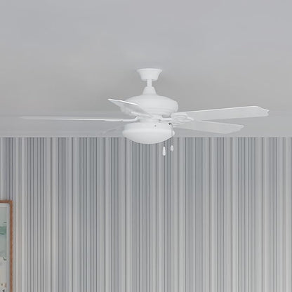 Progress Lighting 2-Light Ceiling Fan Light Kit for AirPro Collection Ceiling Fans, Modern Tranisitonal Style with Wide Low Profile Opal Glass Diffuser, Includes 2 LED Light Bulbs, White