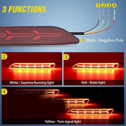 Nilight Rear Bumper Tail Light Compatible with 2006 2007 2008 2009 2010 2011 2012 2013 2014 Toyota Camry Red Lens LED Reflector Bumper Lamps Brake Turn Signal Sequential Flashing Driving Taillights