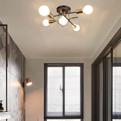 Modern Ceiling Light Fixture, Sputnik Chandelier, Mid Century Vintage Industrial Pendant Lighting for Living Room Bedroom Kitchen Dining Room Farmhouse