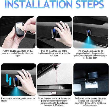 2PCS Car Door Lights Logo Projector Rechargeable Universal,Rechargeable Wireless Car Door Projector Lamp,HD Vehicle Welcome Lights,Shadow Ghost Lamp (Logo-Nii-ss-an)