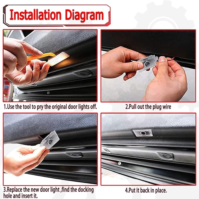 Never Fade Car LED Door Logo Compatible with 300 300C 300S 2005-2025 Charger 2006-2024 Projector Ghost Shadow Light, LED Door Light Logo Puddle Lamps Accessories (Starry Sky 2)