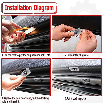 Never Fade Car LED Door Logo Compatible with 300 300C 300S 2005-2025 Projector Ghost Shadow Light, for 300 Accessories Door Light Logo LED Laser Car Courtesy Step Light HD (Red)