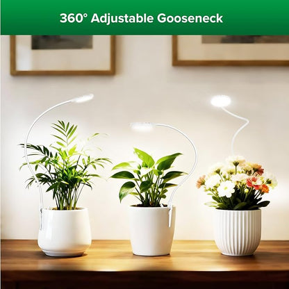 SANSI Upgraded Grow Lights for Indoor Plants, Full Spectrum Pot Clip LED Plant Light for Indoor Growing with Auto On/Off Timer 3/6/12H, 4 Dimmable Brightness, Ideal for Small Indoor Plants, 10W 3 Pack