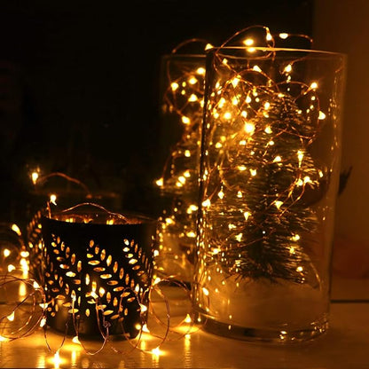6-Pack 7Ft Starry String Light No Remote Fairy String Lights 20 Micro Starry LEDs On Copper Wire CR2032 Batteries Included,DIY Wedding Centerpiece,Party,Christmas Table Decor (Amber)