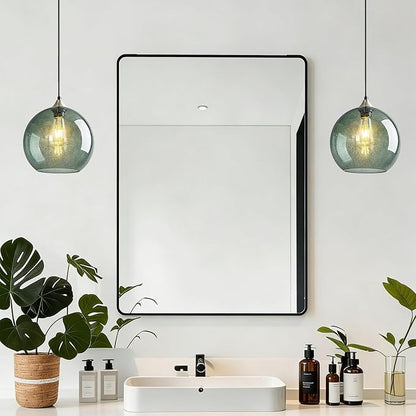 Modern 2-Pack Glass Globe Pendant Lights, Gray Green Modern Pendant Lighting for Kitchen Island, Glass Hanging Lamps for Dining Room Living Room Bedroom, Small 5.9 Inch Fixture (Bulbs Not Included)