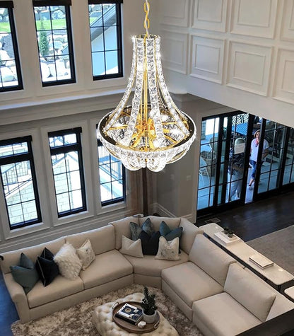 Empire Chandeliers Glam Crystal Chandelier for Living Room K9 Crystal Lighting Fixture for Dining Room Hallway Gold Light