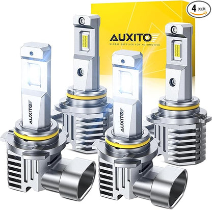 AUXITO 9005 9006 Bulbs Combo 1400% Brighter HB3/HB4 Bulbs, 6500K Cool White, Plug-N-Play, Pack of 2