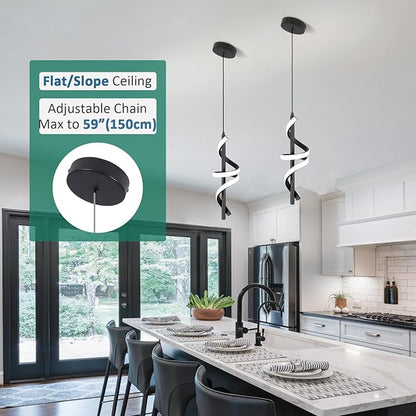 CANEOE Black Pendant Light Fixtures, Adjustable Modern Pendant Lights for Kitchen Island Small Pendant Lighting for Kitchen Island Dining Room Living Room Bedroom Hanging Light Fixtures,1 Pack