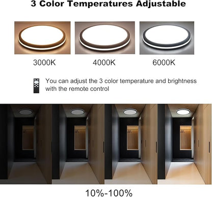 Motion Sensor Ceiling Light Wired,11 Inch Flush Mount Ceiling Light Fixture, Motion Sensor Light Indoor for Stair Closet Porch Hallway Laundry, Sensor Lights Indoor 3000k/4000k/6000k Black