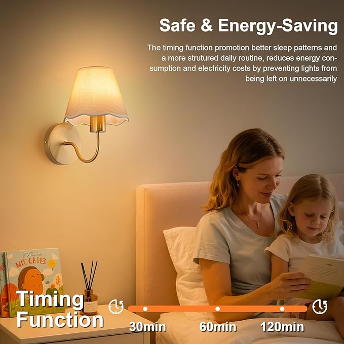 ADISUN Battery Operated Wall Sconce Set of 2, Gold Wall Lamps Rechargeable Bulbs for Living Room, Cream Rattan Shade, Wireless Wall Lights for Bedroom Living Room Hallway Kitchen(2 Bulbs Included)