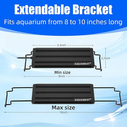 AQUANEAT LED Aquarium Light for 8 to 10 Inch Fish Tank, Auto On Off with Timer, Full Spectrum, Adjustable Brightness, Daylight Moonlight Mode, for Fresh Water Low-to-Mid Light Plants