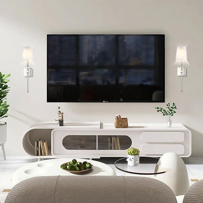 Untrammelife Wall Sconces Set of Two, Modern Farmhouse Sconces Wall Lighting with Dimmer ON/Off Switch, Industrial Hardwired Wall Lamps for Bedrooms, Living Room, Bathroom, Vanity (Bulbs Included)