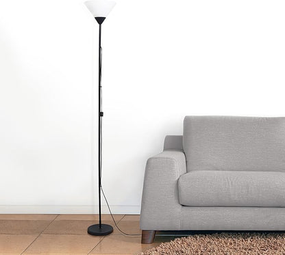 Simple Designs LF1052-BLK 70" Contemporary Classic Metal Uplight Floor Lamp, for Ambient Lighting, Living Room, Bedroom, Black