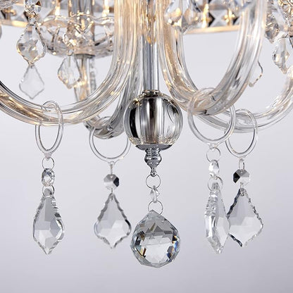 Saint Mossi 4-Lights K9 Crystal Chandelier Modern Chandelier Light Fixture, Crystal Pendant Light Fixture Modern Ceiling Light Fixtures,H17 x D18,Chain Adjustable
