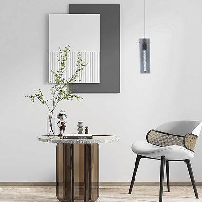 Modern Pendant Lights Kitchen Island, Anti-Glare Grey Glass Pendant Light Fixtures, Kitchen Lights for Dining Room