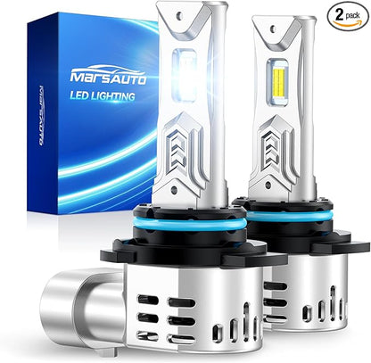 Marsauto - 9012 light bulbs - High Performance Halogen Headlight Bulb, High Beam, Low Beam and Fog Replacement Bulb, Brighter Downroad with Whiter Light (Contains 2 Bulbs)