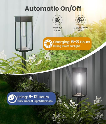 ALFIOT Solar Pathway Lights Outdoor, 6 Pack Bright Solar Lights Outdoor, Auto On/Off, IP65 Waterproof Solar Garden Lights Solar Powered Landscape Lighting for Yard Patio Walkway Driveway Pathway
