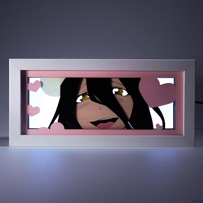 Overlord - Albedo Light Box – Anime Lamp Figure Night Light, 16 Color RGB LED – 3D Anime Room Décor Gift for Otaku