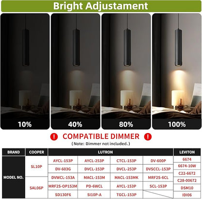 OKELI Black LED Mini Pendant Light, Dimmable Hanging Pendant with Adjustable Beam Angle, 3CCT 2700K–6000K Modern Pendant Light for Kitchen Island, Bar Counter or Bedroom, 12W 11.8", 3 Pack