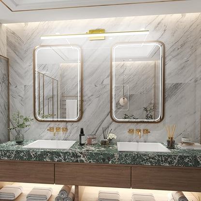 Aipsun 48inch Bathroom Vanity Light Brushed Gold Modern LED Vanity Lighting Over Mirror Adjustable Gold Wall Light for Bathroom (Cool White 5500K)