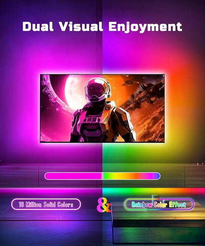 TV LED Backlight, 23ft TV LED Lights for 75-100 inch,RGB TV Backlight Behind,USB Strip Lights Behind TV, Color Changing Sync with Music, Bluetooth App Controlled Led Lights for Bedroom Home Decor