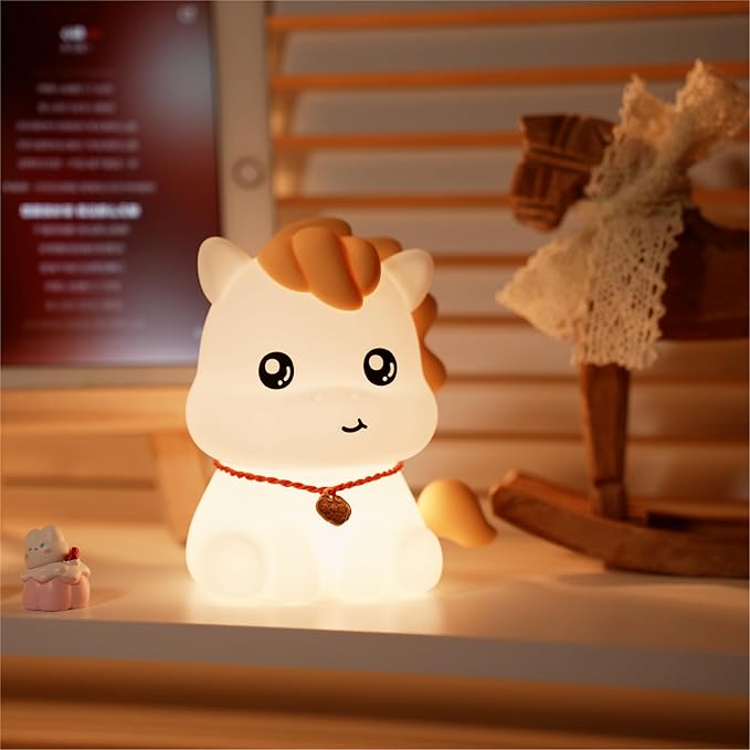 QANYI Horse Night Light, Horse Gifts for Girls, Rechargeable and Dimmable Cute Horse Lamp with Soft Touch, 2026 Christmas Gift Birthday Holiday and White Elephant Gifts for Girls Horse Lover Gift Idea
