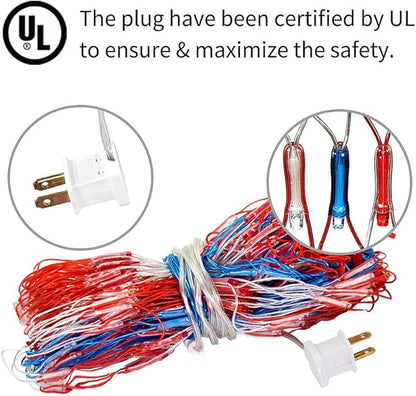 XTF2015 Led Flag Net Lights of The United States, American Flag Lights, Waterproof American Flag String Light for Outdoor, Independence Day, Memorial Day, Decoration, Garden, Indoor and Christmas