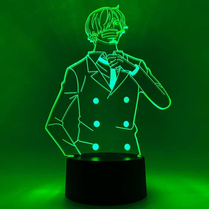 Otaku Lamps Sanji One Piece – Anime Lamp Figure Night Light, 16 Color RGB LED – 3D Anime Room Décor Gift for Otaku