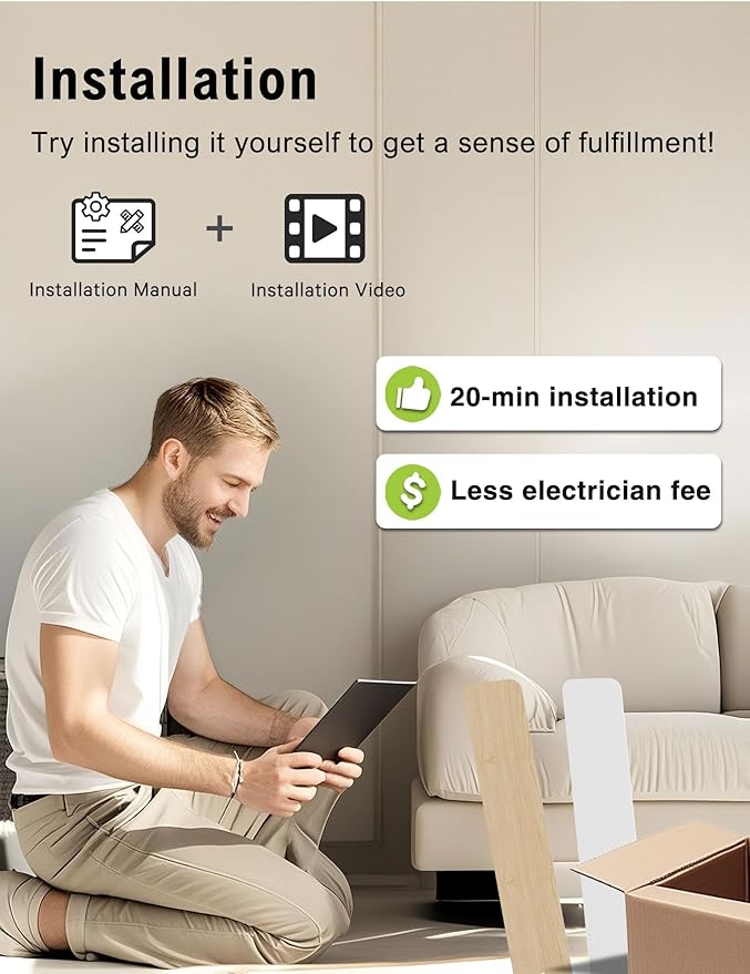 DAMINY 42 inch Ceiling Fans with Lights,3 Blades,6CCT, Low Profile Ceiling Fan with Light and Remote Control,Ceiling Fan for Bedroom, Kitchen,Indoor/Outdoor Use,Flush Mount-White