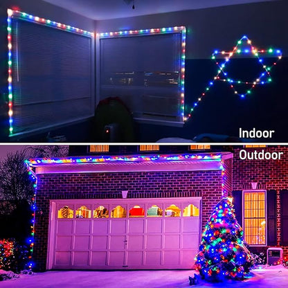 JMEXSUSS 100 LED Christmas Lights Battery Operated Rope Lights Outdoor Waterproof, 33 ft 8 Modes Battery Powered String Lights with Remote for Car Tree Christmas Decor (Multicolor)