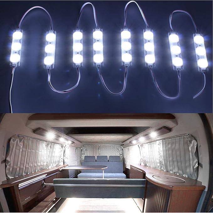 ROYFACC 60 LED Van Light Car Interior Light Bright White Lighting Dome Lamp Ceiling Work Lights Kit for Van Truck Auto Car Vehicle Caravan DC 12V (20 Modules, White)