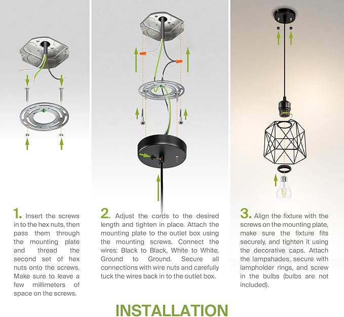 ASD Black Pendant Light Fixture - 1xE26 120V ETL Modern Pendant Lights Kitchen Island, Industrial Hallway, Living Room, Kitchen Island Lighting, Hanging Dining Room Light Fixtures Over Table 40 Pack