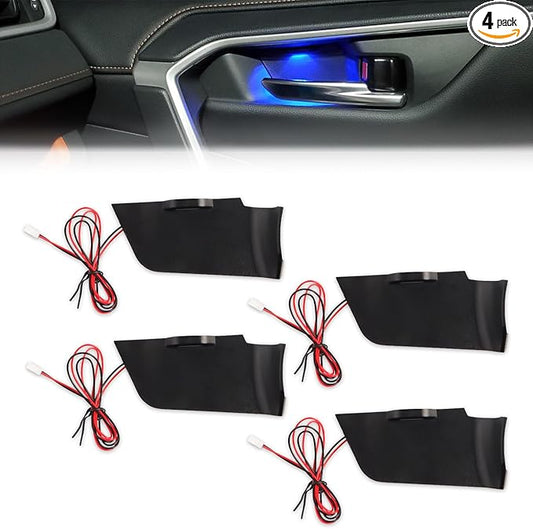 LED Lights Inner Door Handle for Toyo-ta RAV4 2019-2025, Blue Light Bowl Mood Lighting, RAV4 Accessories Decorative Interior Lamp, 4PCS