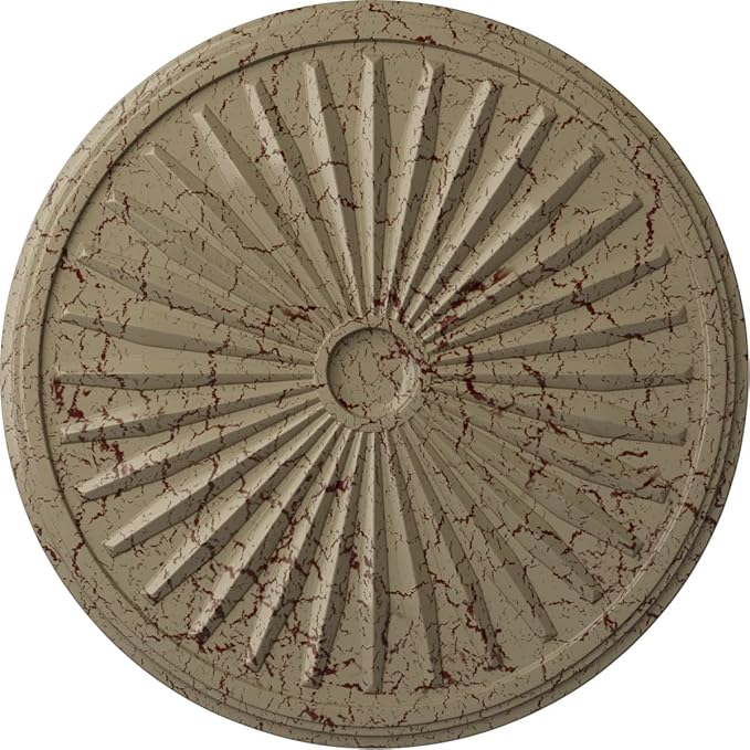 Ekena Millwork CM33LEGDC Leandros Ceiling Medallion, Gobi Desert Crackle, 33-1/8" x 3-1/2" x 1-3/8"