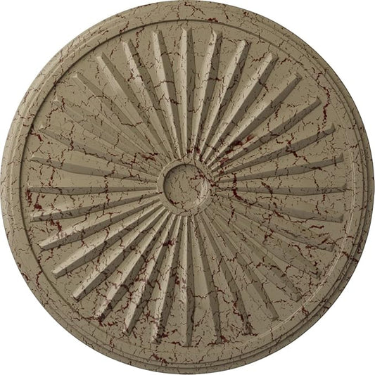 Ekena Millwork CM33LEGDC Leandros Ceiling Medallion, Gobi Desert Crackle, 33-1/8" x 3-1/2" x 1-3/8"