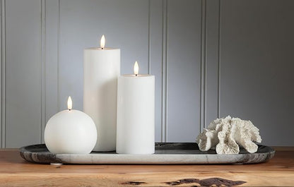 Abbott Collection Wax LED Flameless Ball Candle - White (4" D)