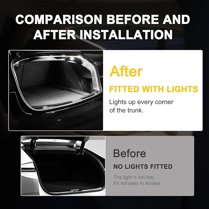 Tlyard Trunk LED Lights Strip for Tesla Model Y Juniper 2025 2026 Back Interior Frunk Lightning Waterproof &High Brightness Strip for Tesla Model Y Accessories