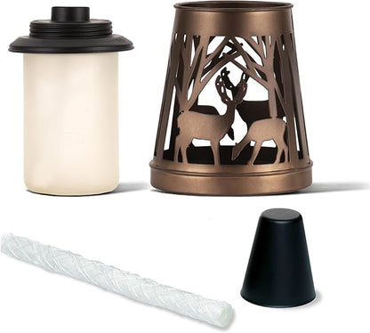 TIKI Brand Woodsy Table Torch 2-Pack, Tiki Patio, Tiki Table Torch, Backyard, and Lawn, Cabin Décor, Up North, Outdoor Table, Bronze, 1123118, Brown