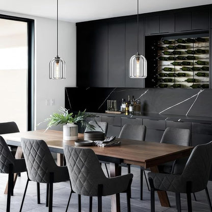 Crystal Pendant Light Kitchen Island: 5.1" Vintage Brass Hanging Lights above Dining Table - Modern Crystals Lighting over Kitchen Sink - Luxury Black Cylinder Pendants Light Fixtures Bulbs Included
