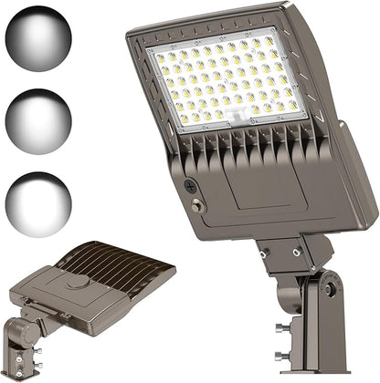 KUKUPPO 200W LED Parking Lot Light Power Adjustable, UL Listed LED Shoebox Parking Pole Light 30,000LM Commercial 5000K IP65 Waterproof Outdoor Area Lighting with Slip Fitter 100-277VAC