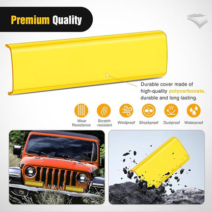Nilight 12 Inch LED Light Bar Cover 2 PCS Amber Yellow Protective Covers Durable Polycarbonate Lens Waterproof Dustproof Scratch-Proof for Double-Row Lights Off Road Driving Lighting